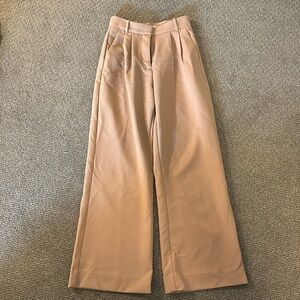 Tan Abercrombie Sloane Tailored wide leg pants